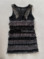Black Ruffle Body Dress Size S