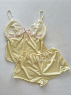 Soft Nylon Yellow Lounge Set size S