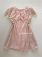 Frenchmaid Pink Nylon Robe Size S/M