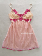 Embroidery Fairy Pink Mesh Babydoll Size S/small M