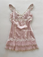 Romantic Fairy Pink Satin Slip Size M