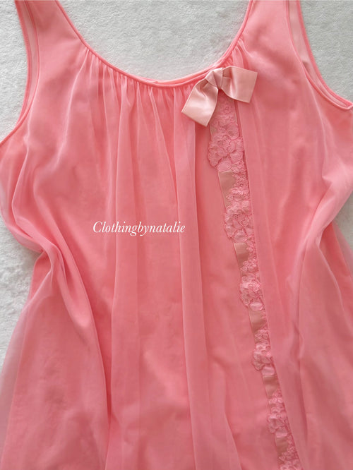 Shadowline Pink Nylon Nightgown size M/small L