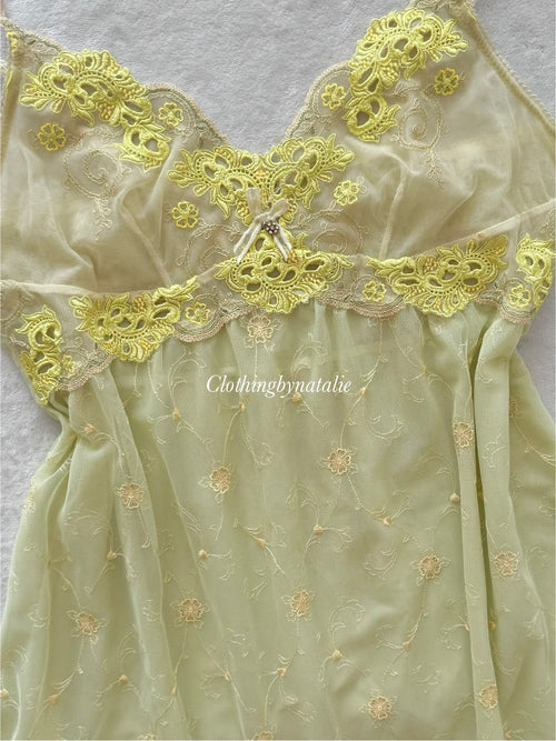 Embroidery Green Mesh Babydoll size S/M