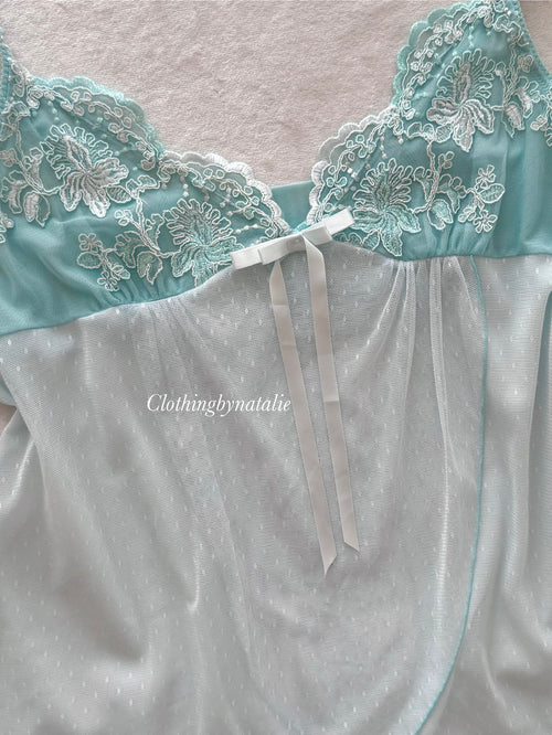 Glitter Teal Mesh Cami size M/small L