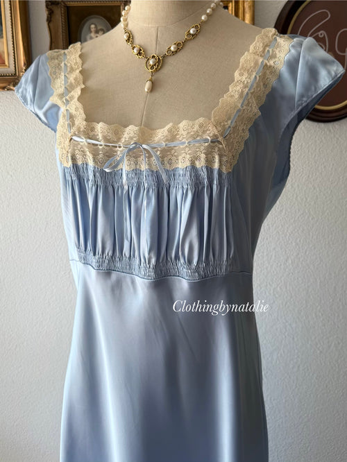 VS Blue Satin Maxi Gown Size L