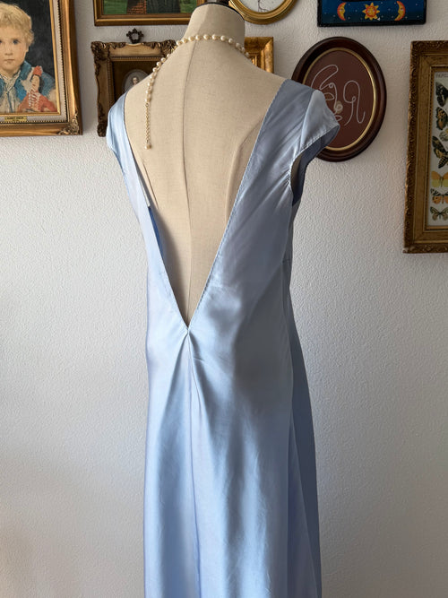 VS Blue Satin Maxi Gown Size L
