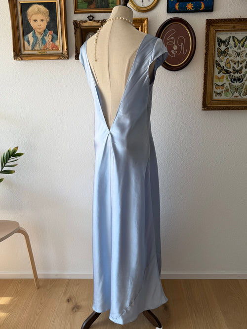 VS Blue Satin Maxi Gown Size L