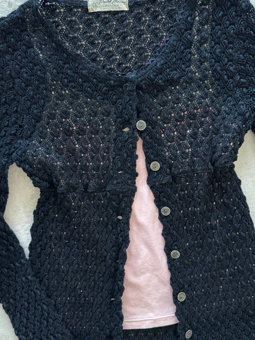 Black Pink Cardigan Cami Set Size S