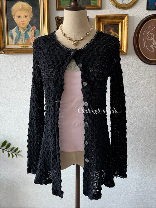 Black Pink Cardigan Cami Set Size S