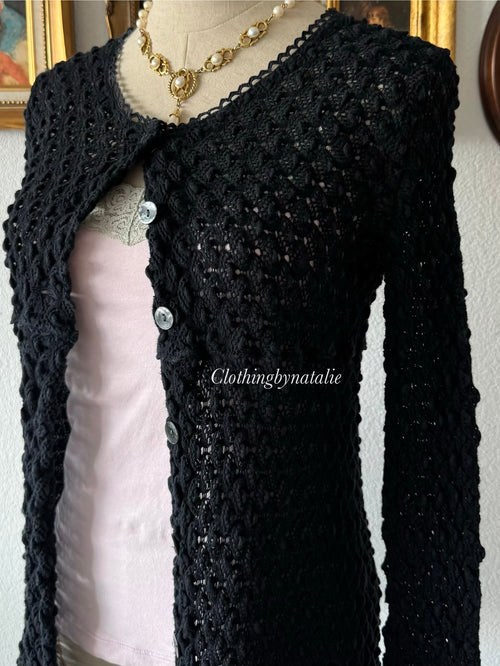 Black Pink Cardigan Cami Set Size S
