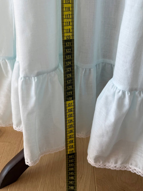 JC Penny Blue Cotton Maxi Nightgown Size M