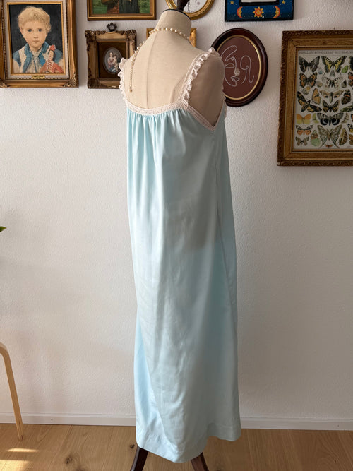 Bert Yerlin Blue Maxi Satin Nightgown Size S/M