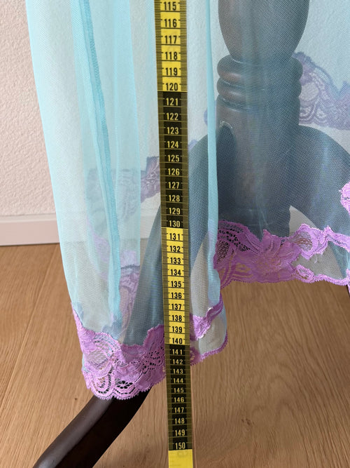 Frederick’s of Hollywood Blue Silk Maxi Dress Size M