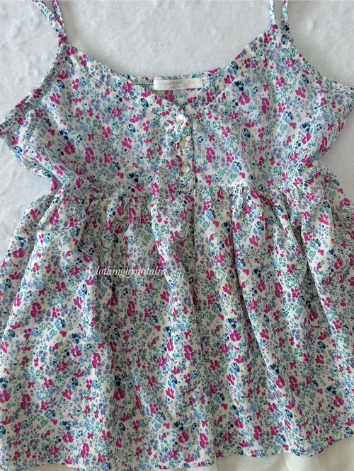 Japanese Blue Mini Floral Babydoll (S/M)