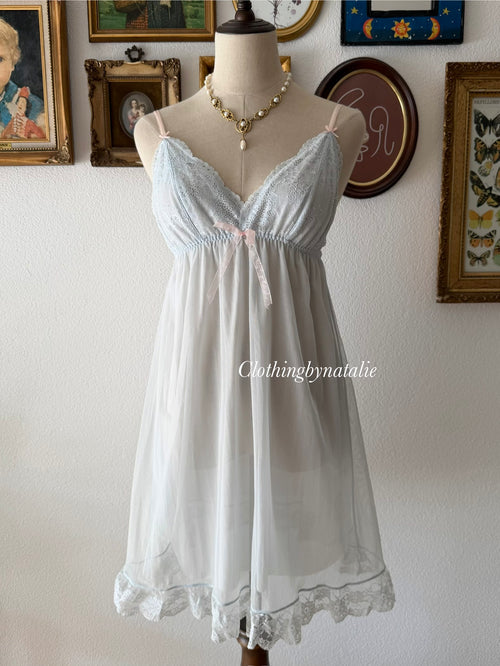 Coquette Blue Mesh Babydoll Size M