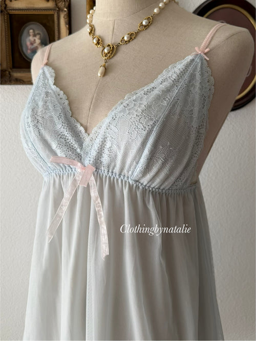 Coquette Blue Mesh Babydoll Size M