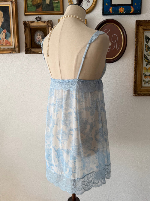 Blue Mesh Lace Mini Dress Size S
