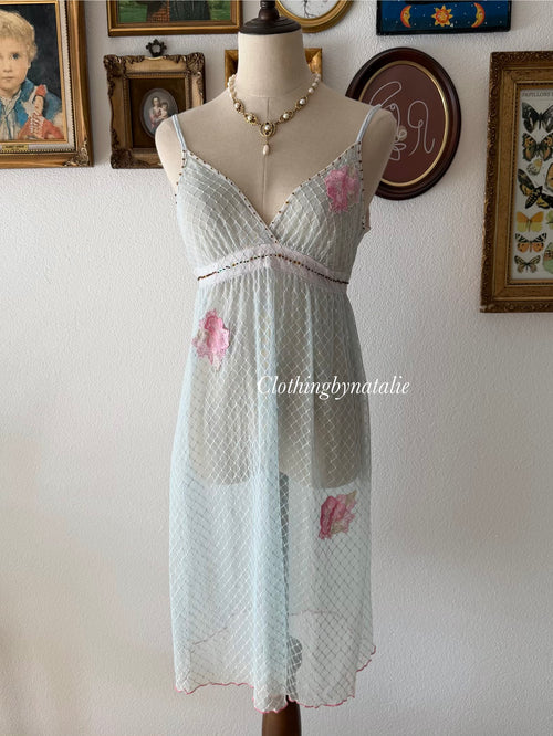 Ocean Blue Sheer Slip Size M