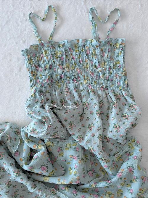 Japanese Blue Maxi Beach Dress (S/M)