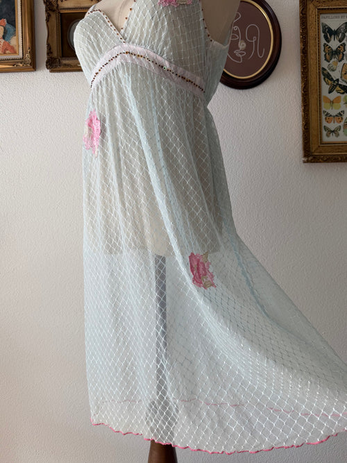 Ocean Blue Sheer Slip Size M