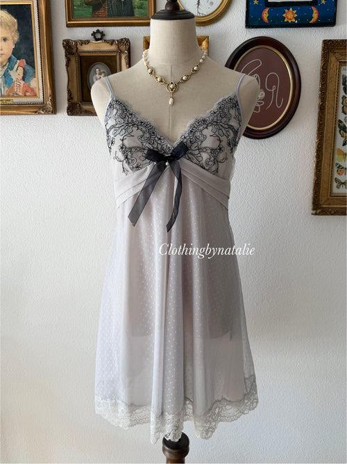 Fairy Blue Grey Mesh Babydoll Size M