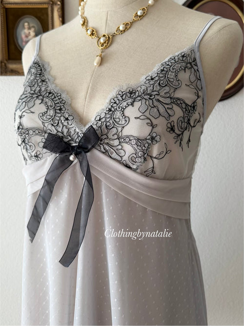 Fairy Blue Grey Mesh Babydoll Size M