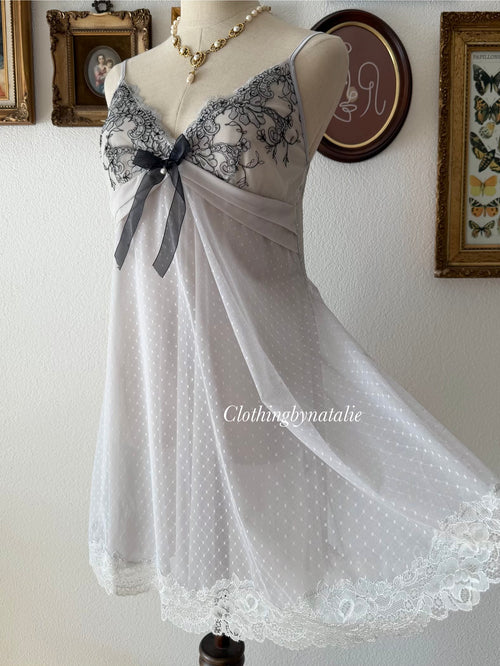 Fairy Blue Grey Mesh Babydoll Size M