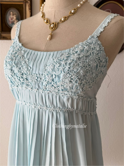 Flora Blue Chiffon Babydoll Size S/small M