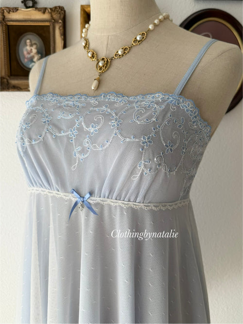 Ice Blue Sheer Mesh Babydoll Size M