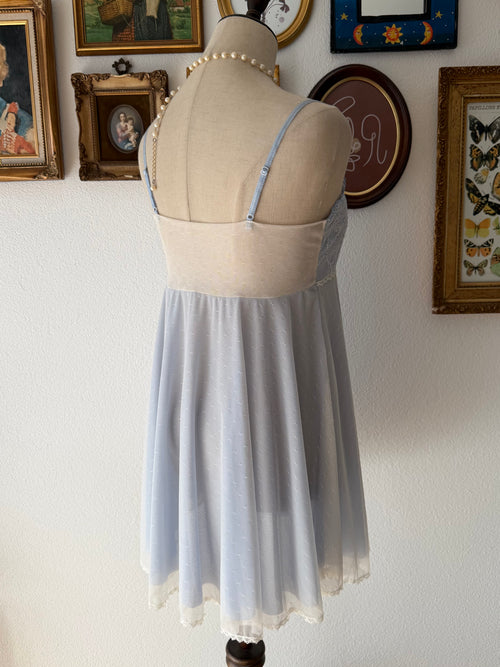 Ice Blue Sheer Mesh Babydoll Size M