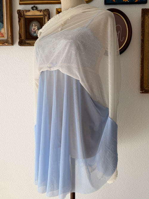 Ice Blue Sheer Mesh Babydoll Size M
