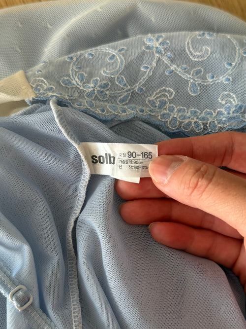 Ice Blue Sheer Mesh Babydoll Size M