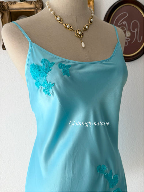 VS Blue Satin Mini Dress Size M