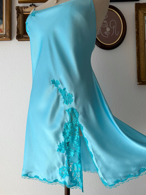 VS Blue Satin Mini Dress Size M