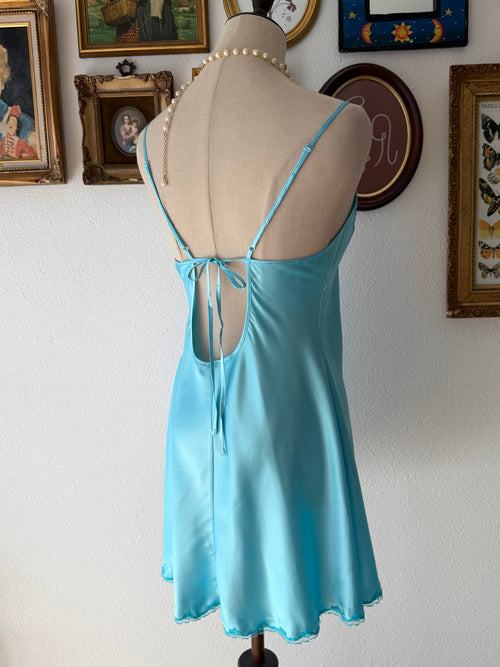 VS Blue Satin Mini Dress Size M