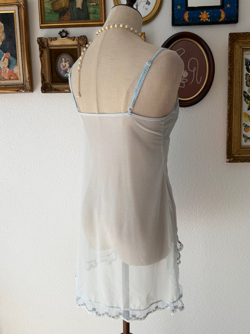 Blue Sheer Mesh Slip Size S/small M