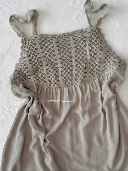 Green Knit Chiffon Cami (S)