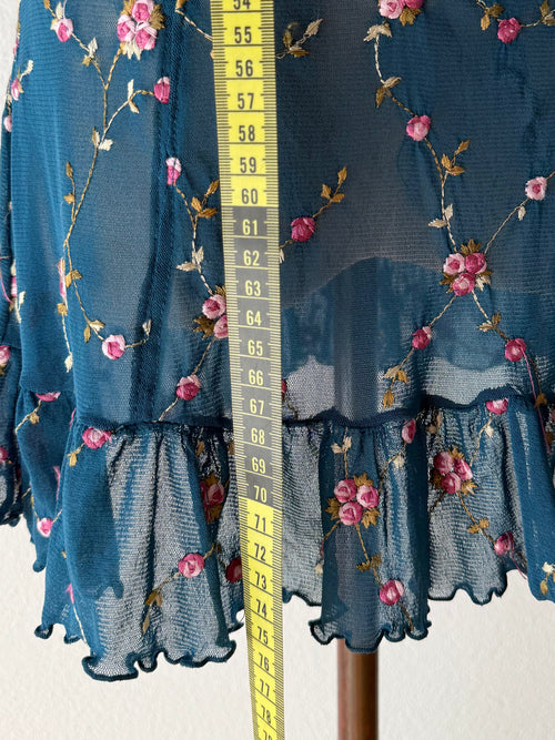 Embroidery Floral Blue Bustier Size M/80A/B