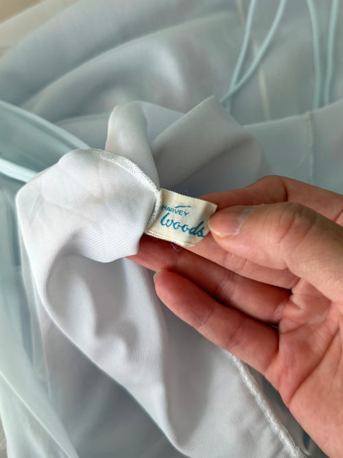Harvey Woods Blue Nylon Nightgown Size M