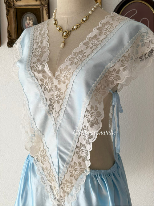 Vintage Blue Nylon Teddy Size S/M