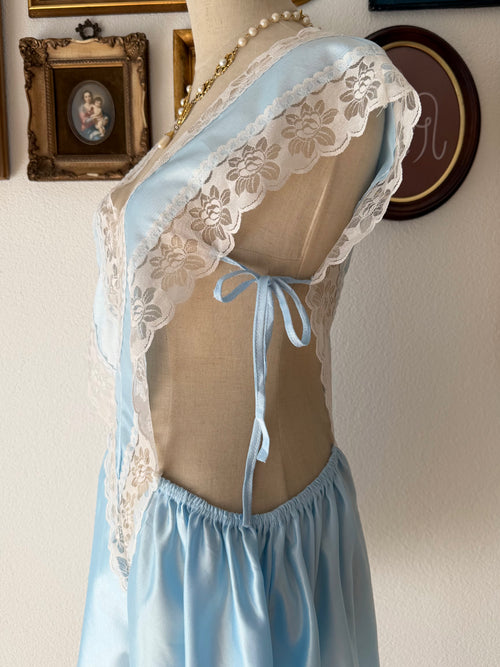 Vintage Blue Nylon Teddy Size S/M