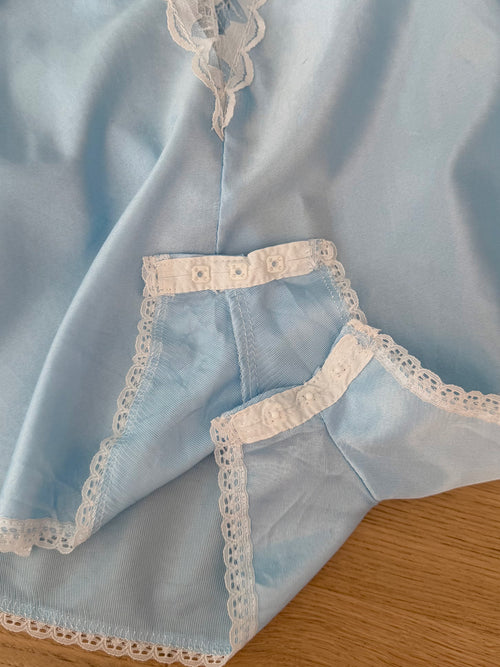 Vintage Blue Nylon Teddy Size S/M