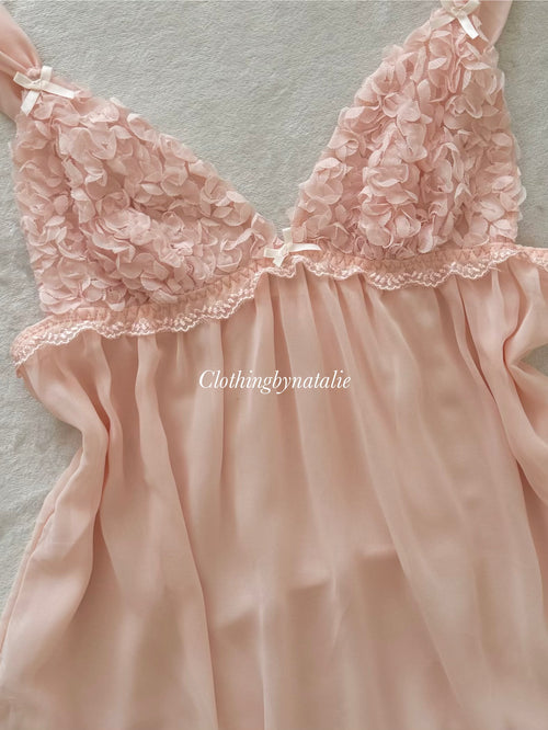 Peach Chiffon Babydoll size S