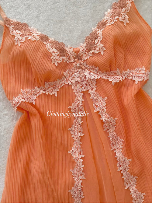 Orange Pleated Babydoll size S