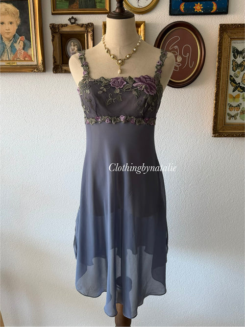 Wacoal Navy Chiffon Lace Slip Size S