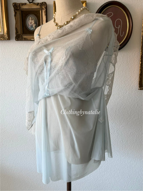 Fairy Blue Sheer Mesh Babydoll Size S