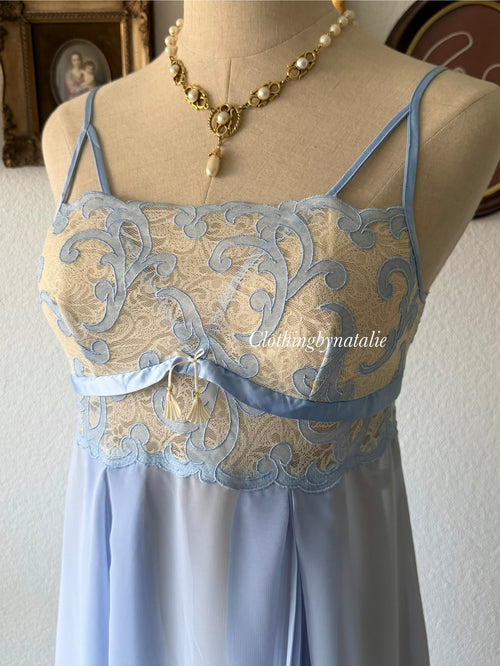 Sheer Blue Chiffon Babydoll Size S