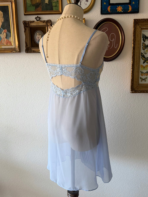 Sheer Blue Chiffon Babydoll Size S