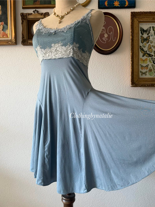 Coquette Blue Nylon Babydoll Size S