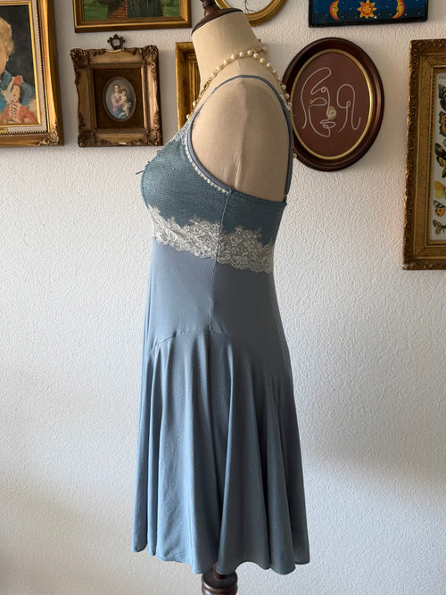 Coquette Blue Nylon Babydoll Size S